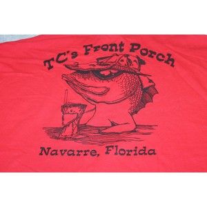 TC Front Porch Size XL Souvenir Graphic Tee T-shirt Navarre Florida Dinking Fish